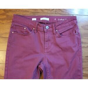 Lauren Conrad LC Jeans Womens 6 Pink Cuffed Skinny Stretch Ankle Mid Rise 28x26